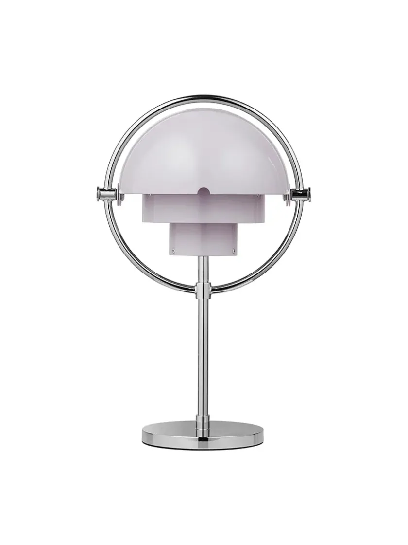 GUBI Multi-Lite Portable Bordlampe, krom/hvid fra> Portable Lamper|Spots