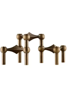 STOFF Nagel Nagel Lysestage, bronzeret messing fra><noscript><img width=
