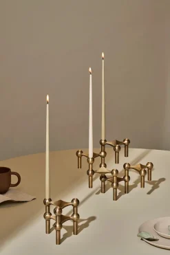 STOFF Nagel Nagel Lysestage, bronzeret messing fra><noscript><img width=