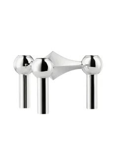 STOFF Nagel Nagel Lysestage, børstet messing fra><noscript><img width=