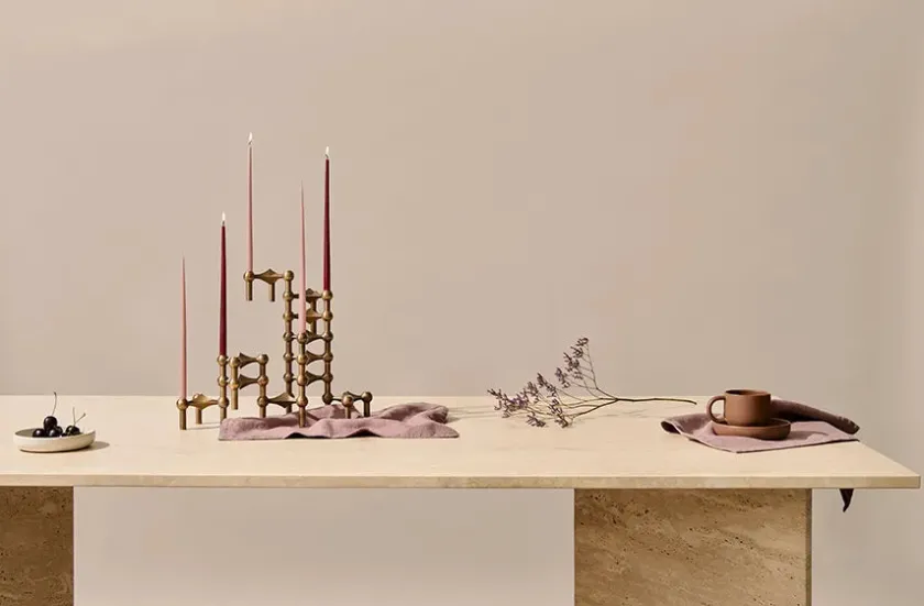 STOFF Nagel Nagel Lysestage, rosa guld fra> Lysestager