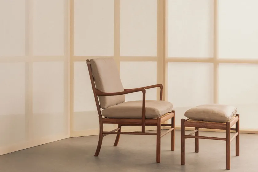 Carl Hansen & Søn OW149 Colonial lænestol, eg olie, Terra-læder af Ole Wanscher> Loungestole|Lænestole
