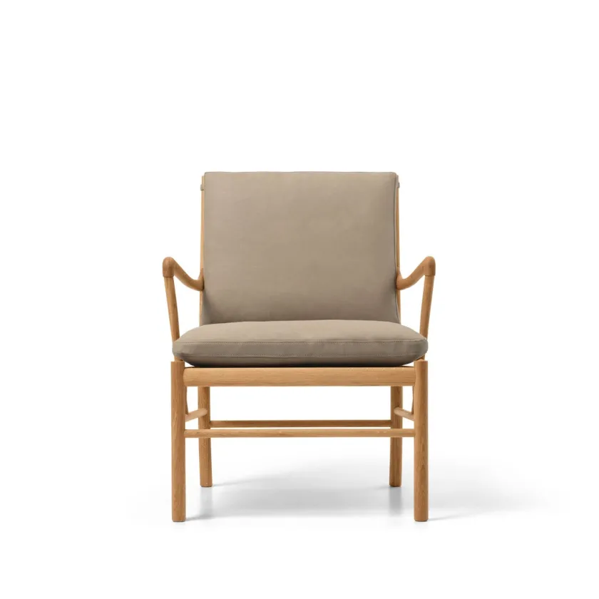 Carl Hansen & Søn OW149 Colonial lænestol, eg olie, Terra-læder af Ole Wanscher> Loungestole|Lænestole