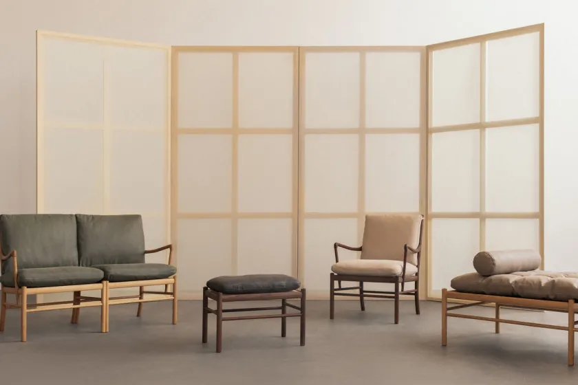 Carl Hansen & Søn OW149-2 Colonial sofa eg olie, Terra-læder af Ole Wanscher> Sofaer