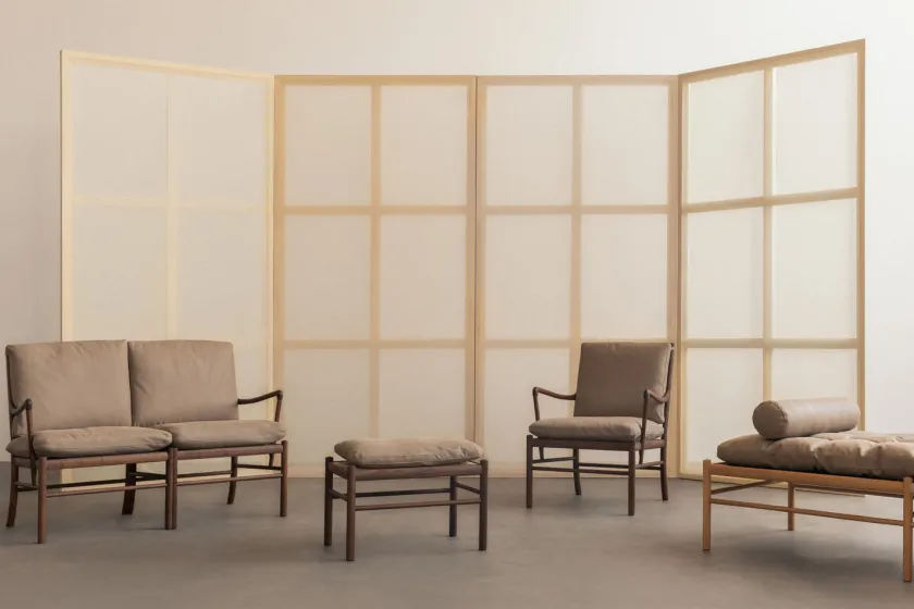 Carl Hansen & Søn OW149-2 Colonial sofa valnød olie, Terra-læder af Ole Wanscher> Sofaer