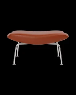 Fredericia Furniture OX Skammel - Cera 905 læder i Russet Brown af Hans J. Wegner> Skamler