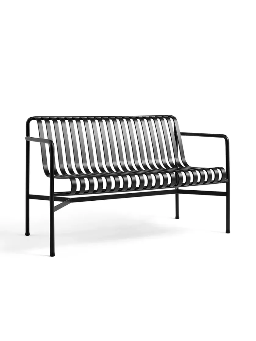 HAY Palissade Dining Bench Armrest, Deep Blue fra> Havebænke