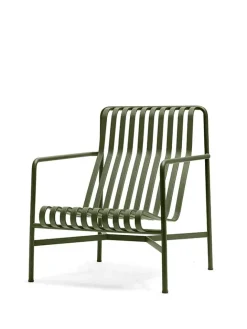 HAY Palissade Lounge Chair High, olive fra> Udendørs Loungemøbler|Havestole
