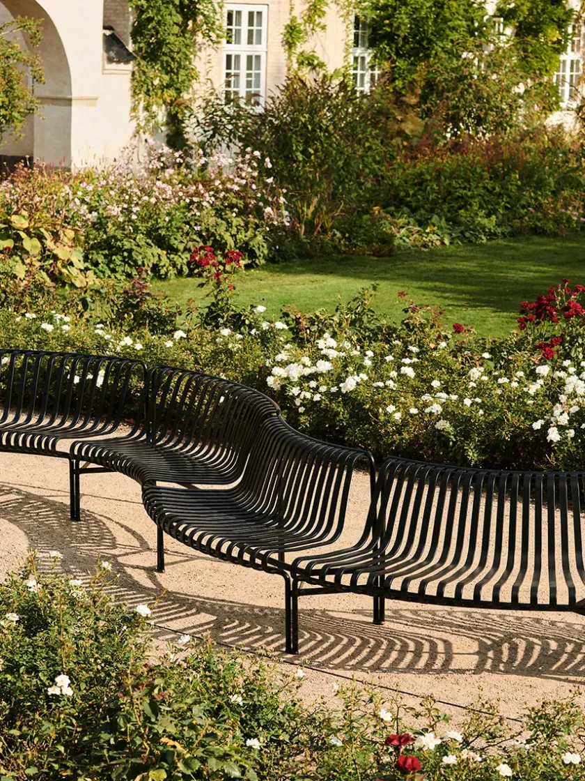 HAY Palissade Park Dining Bench, out, antracit fra> Havebænke