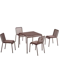 HAY Palissade sæt, 4 armstole og bord i iron red fra><noscript><img width=