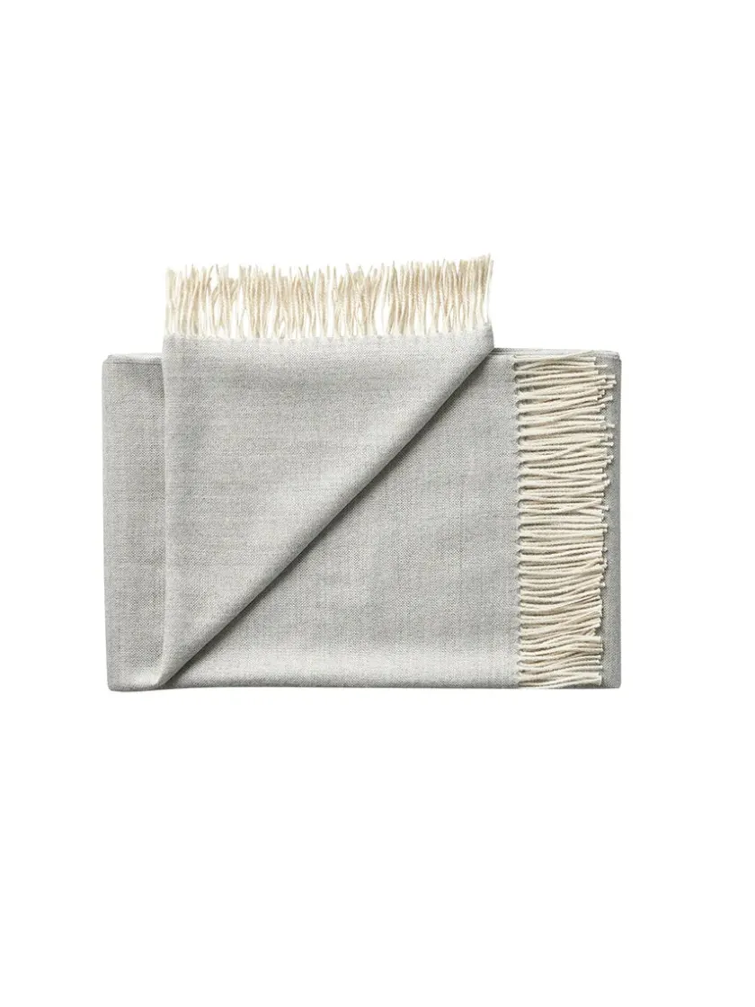 Silkeborg Uldspinderi Panama Plaid, grey sand fra> Puder Og Plaider