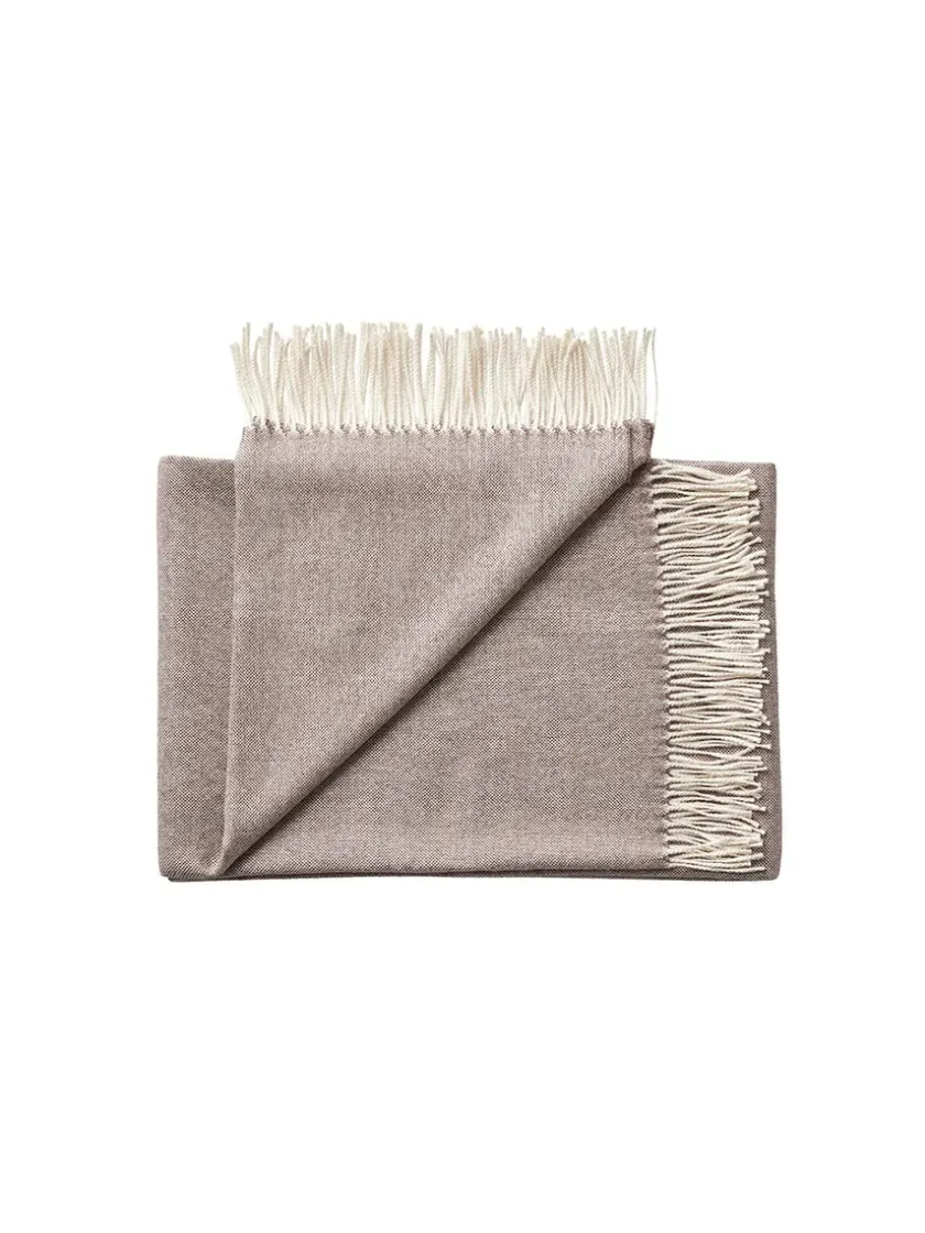 Silkeborg Uldspinderi Panama Plaid, grey sand fra> Puder Og Plaider