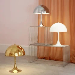 Louis Poulsen Panthella 250 bordlampe, krom af Verner Panton> Spots
