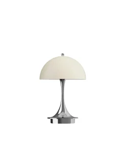Louis Poulsen Panthella 160 Portable V3, chrome beige af Verner Panton> Gaver Til Hende|Portable Lamper