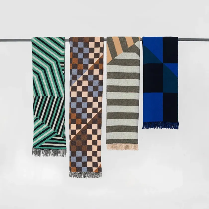 raawii Patch Plaid, saffron/blue/white fra> Puder Og Plaider
