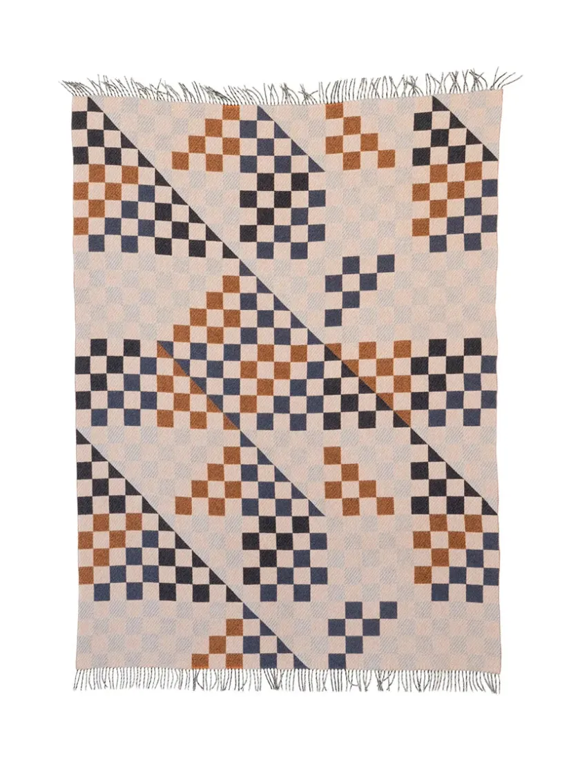 raawii Patch Plaid, saffron/blue/white fra> Puder Og Plaider