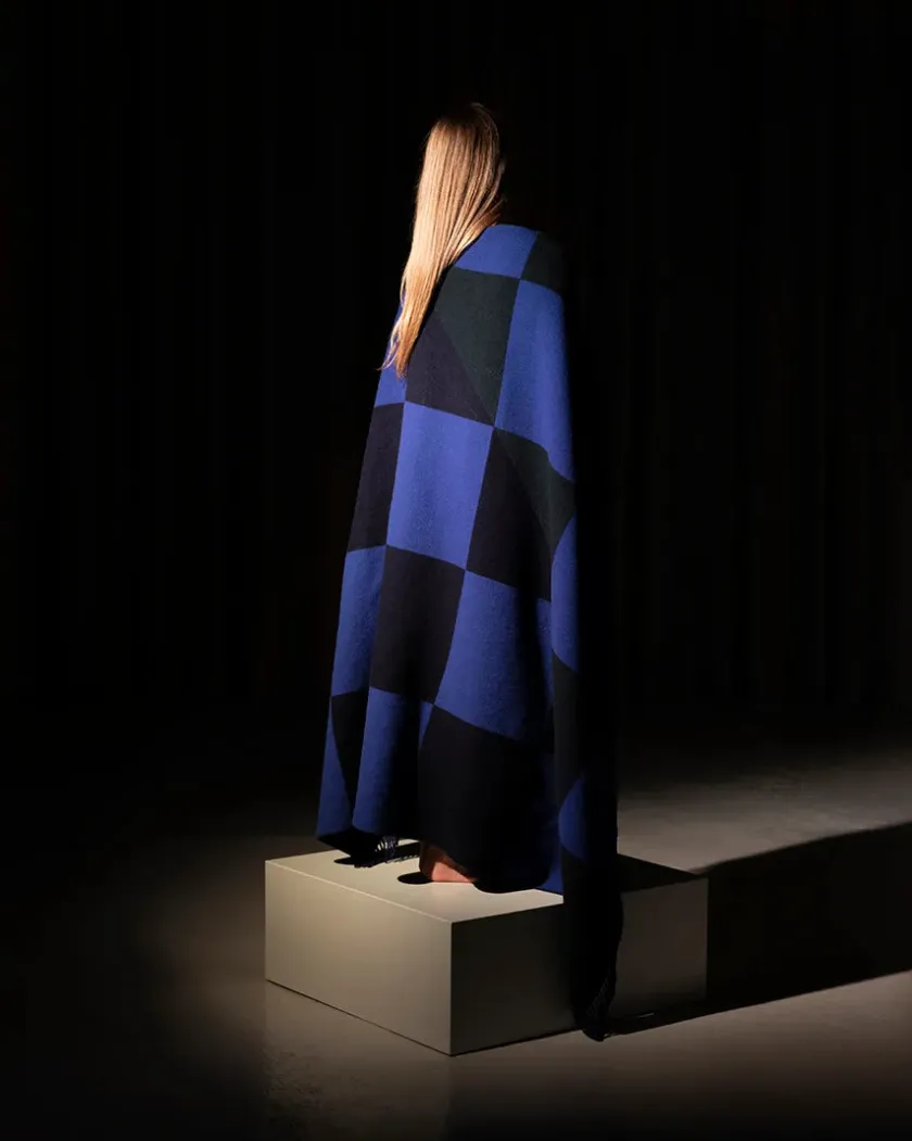 raawii Patch Plaid, saffron/blue/white fra> Puder Og Plaider