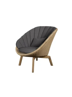 Cane-line Peacock Loungestol, Flat Weave m/ben i teak fra><noscript><img width=