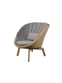 Cane-line Peacock Loungestol, Flat Weave m/ben i teak fra><noscript><img width=