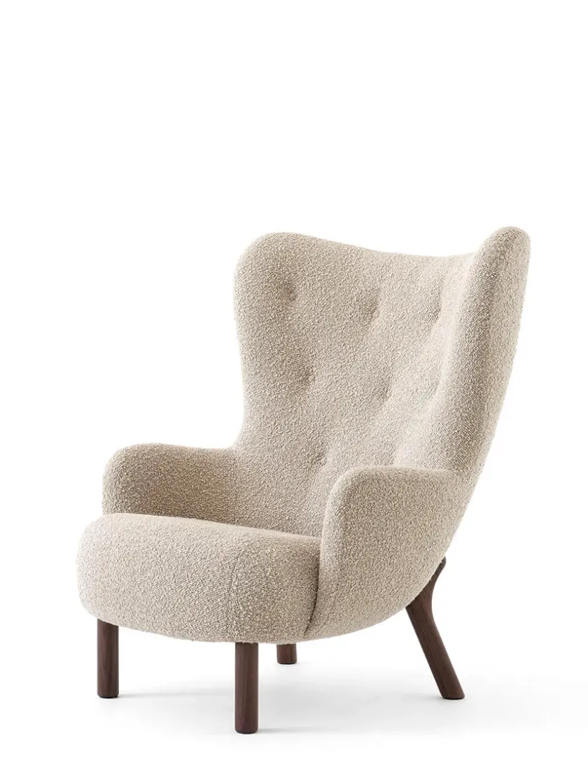 &Tradition Petra VB3 Chair, moonlight sheepskin/walnut fra> Lænestole