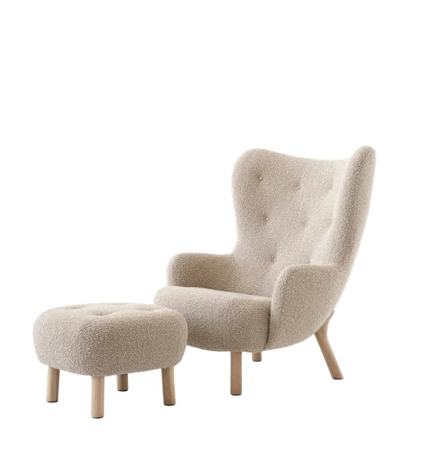 &Tradition Petra VB3 inkl. Skammel, sheepskin moonlight fra> Lænestole