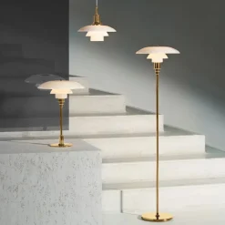 Louis Poulsen PH 3½-2½ Gulvlampe, messing metalliseret fra> Gulvlamper|Spots