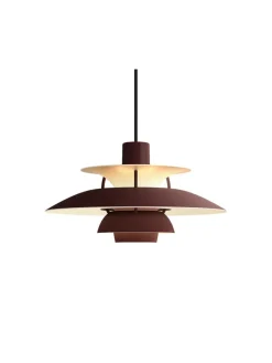 Louis Poulsen PH 5 Mini Pendant, Monochrome Burgundy af Poul Henningsen> Pendler|Spots