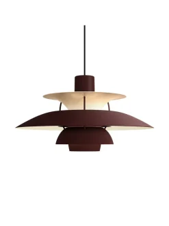 Louis Poulsen PH 5 Pendant, Monochrome Burgundy af Poul Henningsen> Spots|Pendler