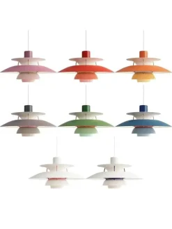 Louis Poulsen PH 5 pendel, Pastel Blue Rose Peach af Poul Henningsen><noscript><img width=