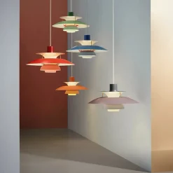 Louis Poulsen PH 5 pendel, Pastel Blue Rose Peach af Poul Henningsen><noscript><img width=