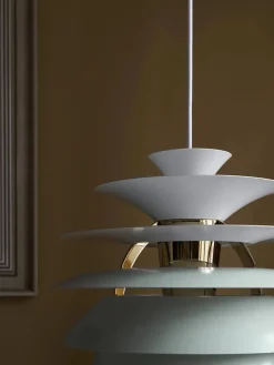 Louis Poulsen PH Snowball, dusty green/chrome af Poul Henningsen> Spots|Pendler