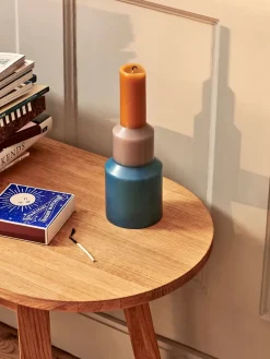 HAY Pillar lys, M blue fra> Stearinlys