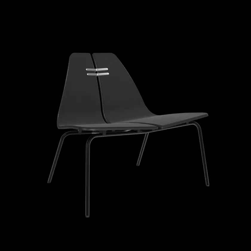 Fritz Hansen PK23 forsidepolstret, Black af Poul Kjærholm> Lænestole