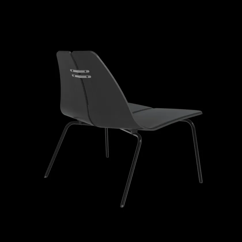 Fritz Hansen PK23 forsidepolstret, Black af Poul Kjærholm> Lænestole