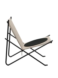 Fritz Hansen PK4 Loungestol i sort, stålstel af Poul Kjærholm><noscript><img width=