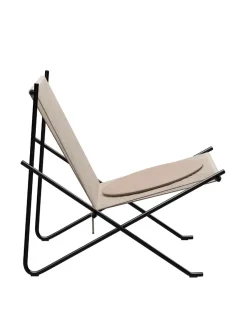 Fritz Hansen PK4 Loungestol i sort, stålstel af Poul Kjærholm><noscript><img width=