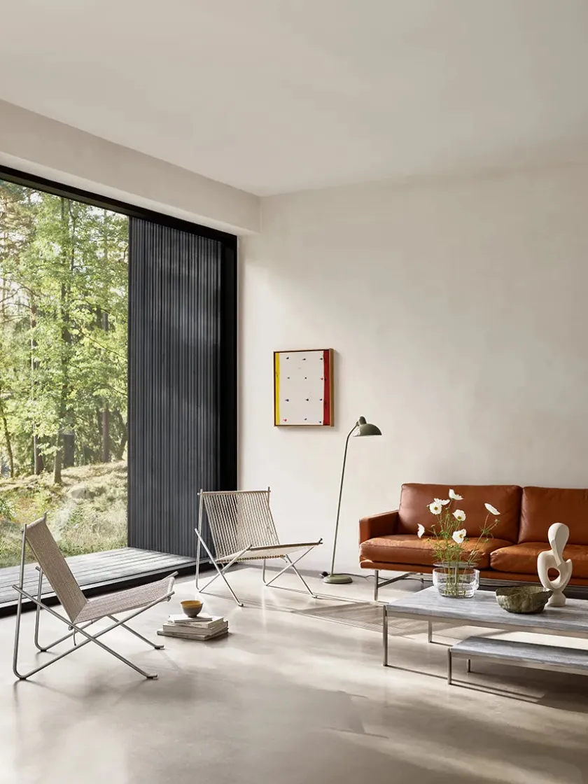 Fritz Hansen PK4 Loungestol i sort, stålstel af Poul Kjærholm> Loungestole|Lænestole