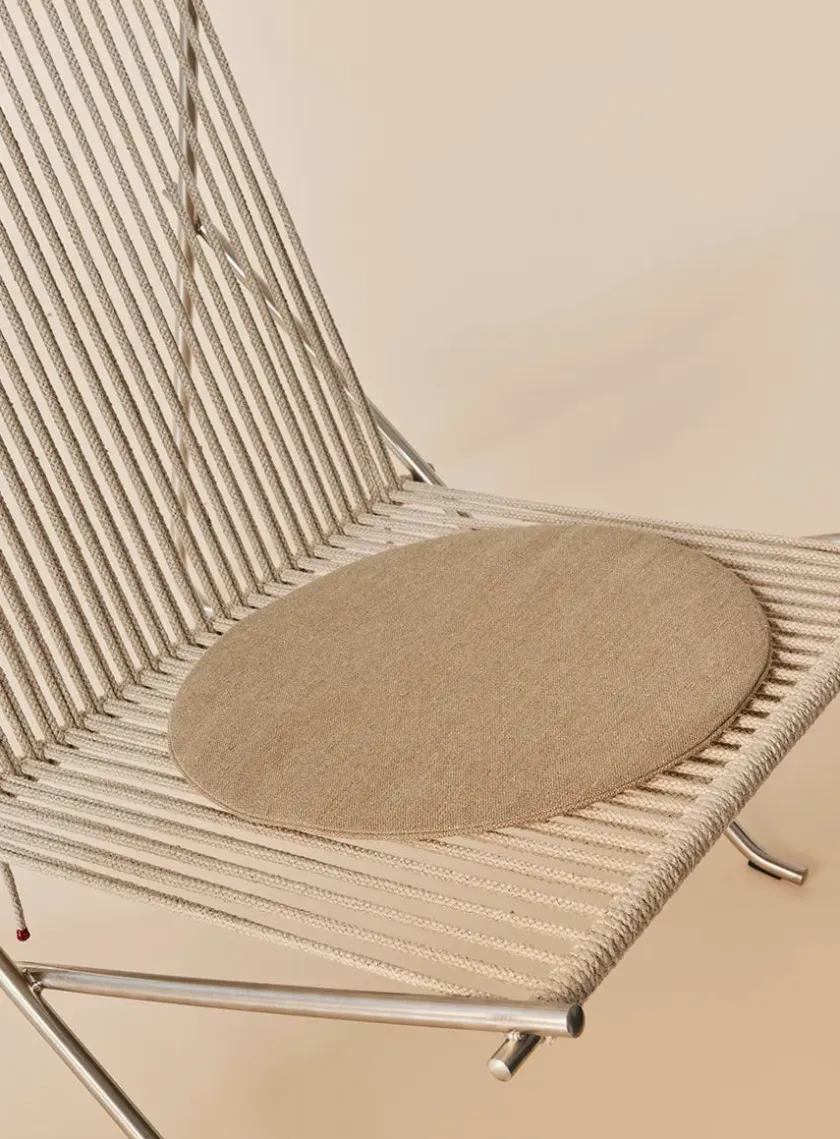 Fritz Hansen PK4 Loungestol i sort, stålstel af Poul Kjærholm> Loungestole|Lænestole