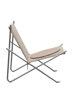 Fritz Hansen PK4 Loungestol i sort, stålstel af Poul Kjærholm><noscript><img width=