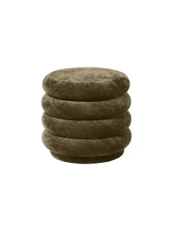 Ferm Living Pouf Round, faded velvet fra> Puffer|Sofaer
