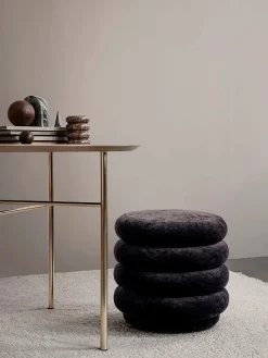 Ferm Living Pouf Round, faded velvet fra> Puffer|Sofaer