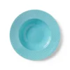 Lyngby Porcelæn Rhombe dyb tallerken, turkis Ø24,5 cm fra> Service