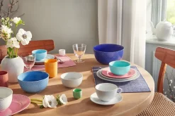 Lyngby Porcelæn Rhombe krus, blå fra><noscript><img width=