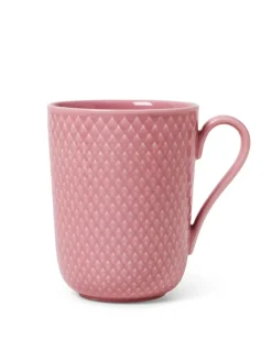 Lyngby Porcelæn Rhombe krus m. hank, rosa fra> Service