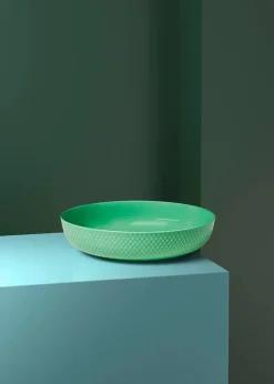 Lyngby Porcelæn Rhombe serveringsskål, grøn fra> Service