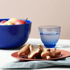 Lyngby Porcelæn Rhombe skål, mørk blå Ø22 cm fra> Service