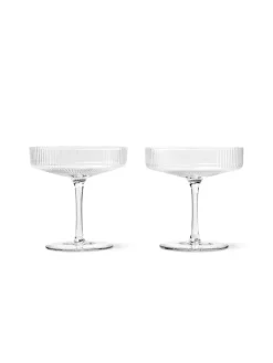 Ferm Living Ripple Champagne Saucers Frosted, sæt á 2 fra><noscript><img width=