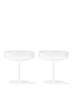 Ferm Living Ripple champagneglas fra><noscript><img width=