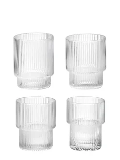 Ferm Living Ripple glas (sæt med 4 stk) fra> Service