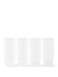 Ferm Living Ripple Long Drink Glasses Clear, sæt á 4 fra><noscript><img width=